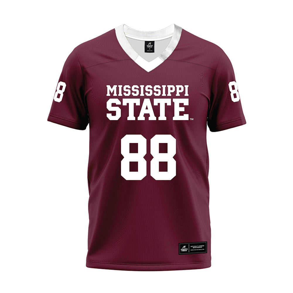 Mississippi State - NCAA Football : Ethan Pulliam - Maroon Premium Football Jersey-0