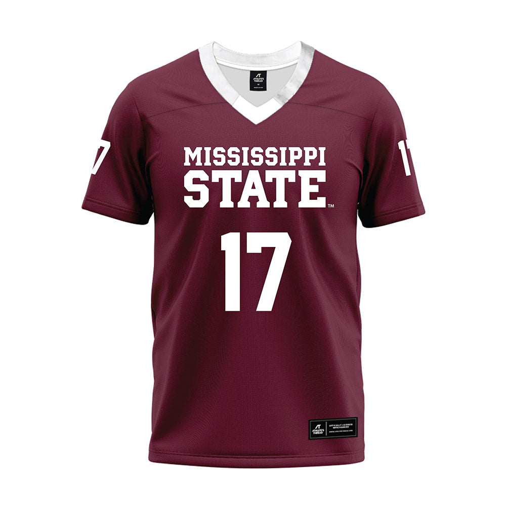 Mississippi State - NCAA Football : AJ Swann - Maroon Premium Football Jersey-0