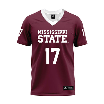 Mississippi State - NCAA Football : AJ Swann - Maroon Premium Football Jersey-0