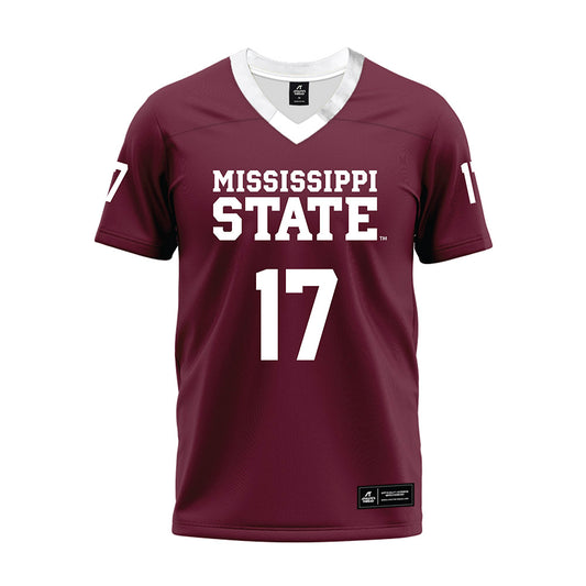 Mississippi State - NCAA Football : AJ Swann - Maroon Premium Football Jersey-0