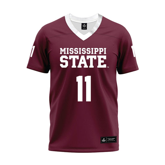 Mississippi State - NCAA Football : Tyler Lockhart - Maroon Premium Football Jersey-0