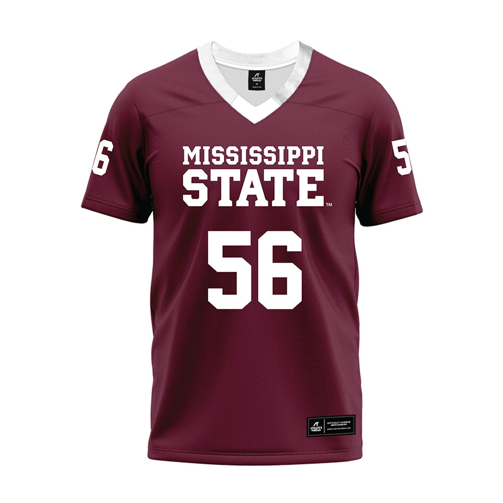 Mississippi State - NCAA Football : Wesley Davis - Maroon Premium Football Jersey-0