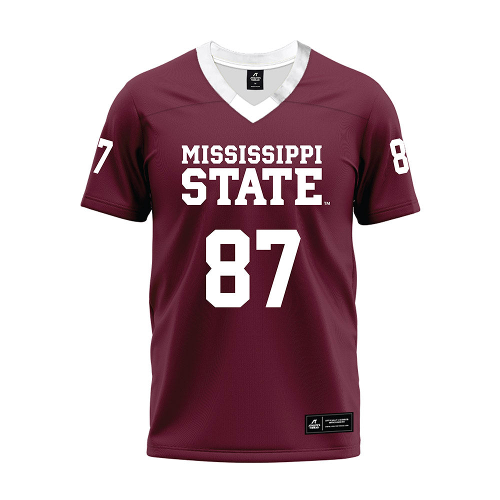 Mississippi State - NCAA Football : Sam West - Maroon Premium Football Jersey-0