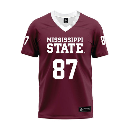 Mississippi State - NCAA Football : Sam West - Maroon Premium Football Jersey-0