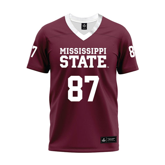 Mississippi State - NCAA Football : Sam West - Maroon Premium Football Jersey-0