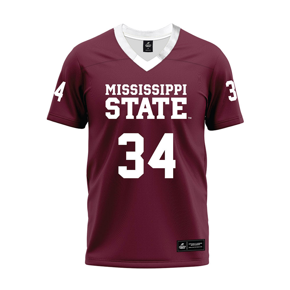 Mississippi State - NCAA Football : Vic Sutton - Maroon Premium Football Jersey-0