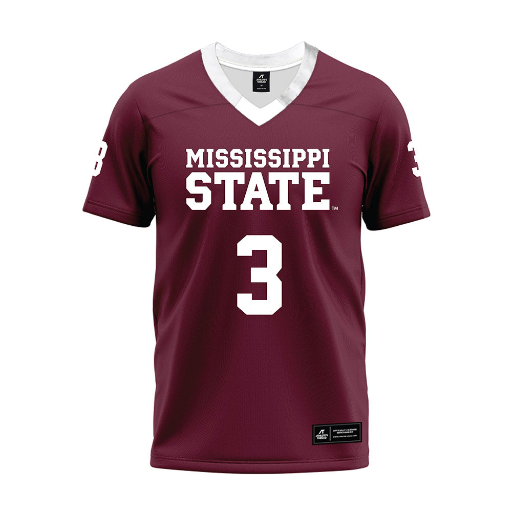 Mississippi State - NCAA Football : Anthony Evans III - Maroon Premium Football Jersey-0