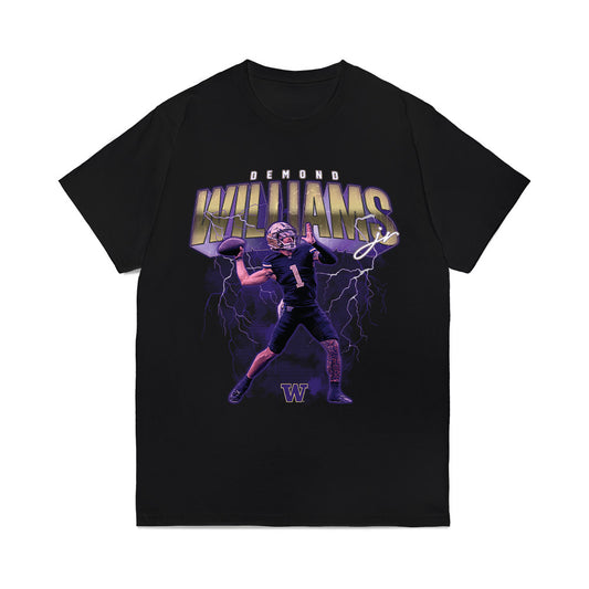 Washington - NCAA Football : Demond Williams Jr. - Collage Comfort Colors T-Shirt-0