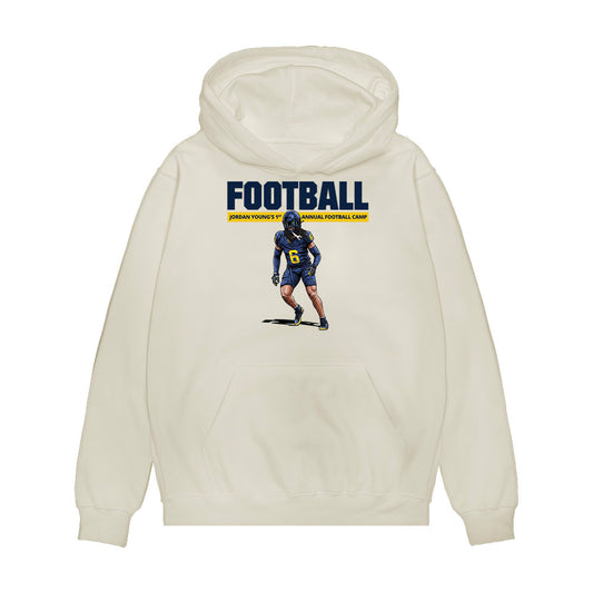Michigan - NCAA Football : Jordan Young - 1st Annual Football Camp Premium Hooded Sweatshirt-0