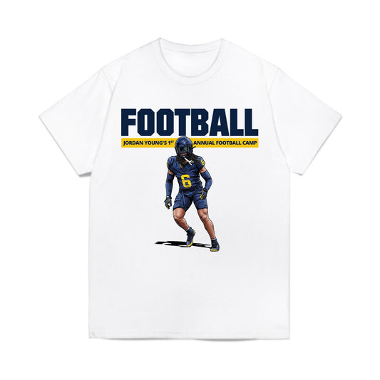 Michigan - NCAA Football : Jordan Young - 1st Annual Football Camp Comfort Colors T-Shirt-0