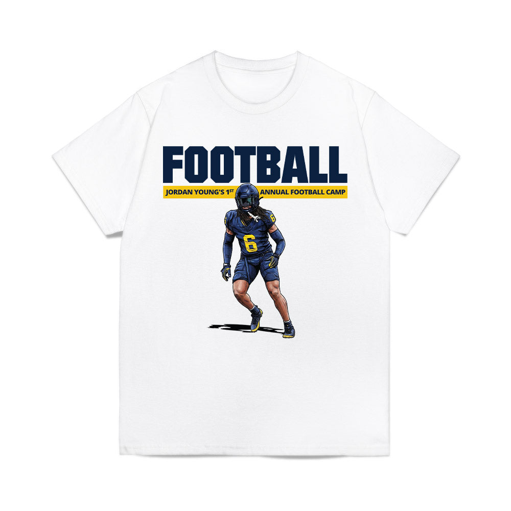 Michigan - NCAA Football : Jordan Young - 1st Annual Football Camp Comfort Colors T-Shirt-0