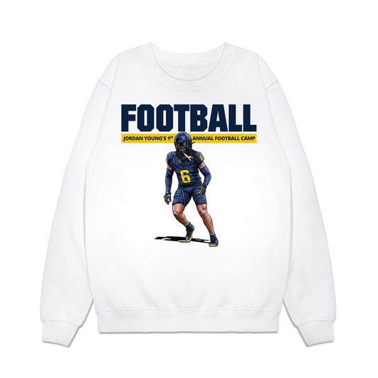 Michigan - NCAA Football : Jordan Young - 1st Annual Football Camp Premium Crewneck Sweatshirt-0