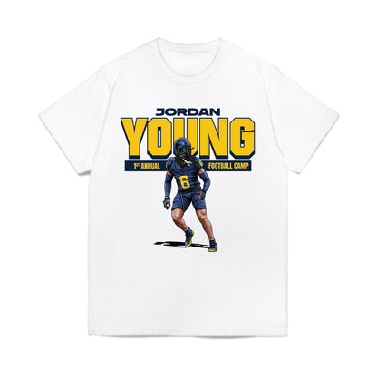 Michigan - NCAA Football : Jordan Young - 1st Annual Football Camp Comfort Colors T-Shirt-0