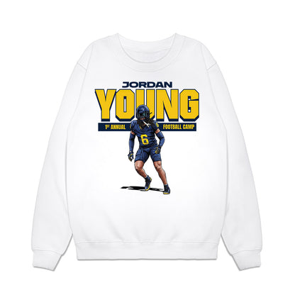 Michigan - NCAA Football : Jordan Young - 1st Annual Football Camp Premium Crewneck Sweatshirt-0