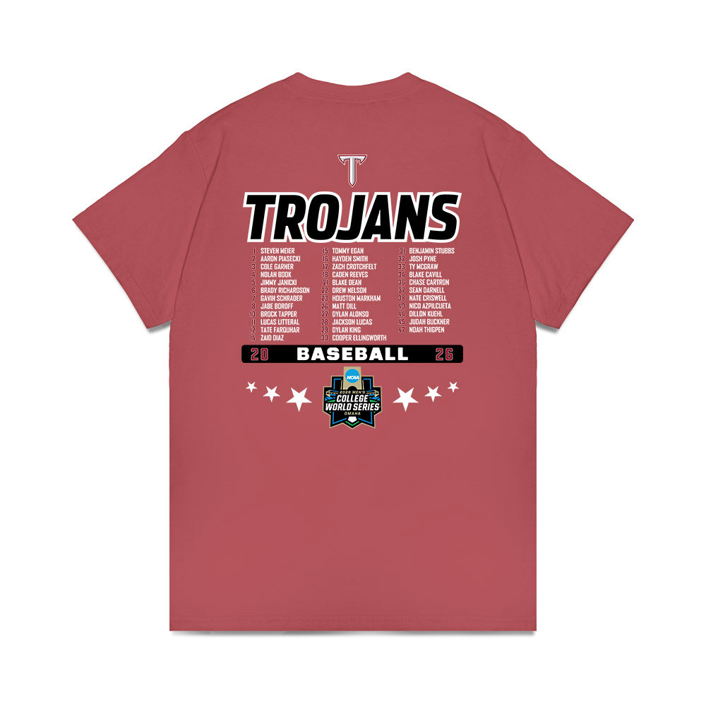 Troy - NCAA Baseball : Roster List Comfort Colors T-Shirt-1