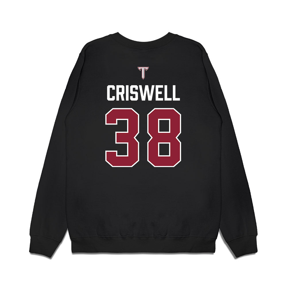 Troy - NCAA Baseball : Nate Criswell - College World Series Premium Crewneck Sweatshirt-1