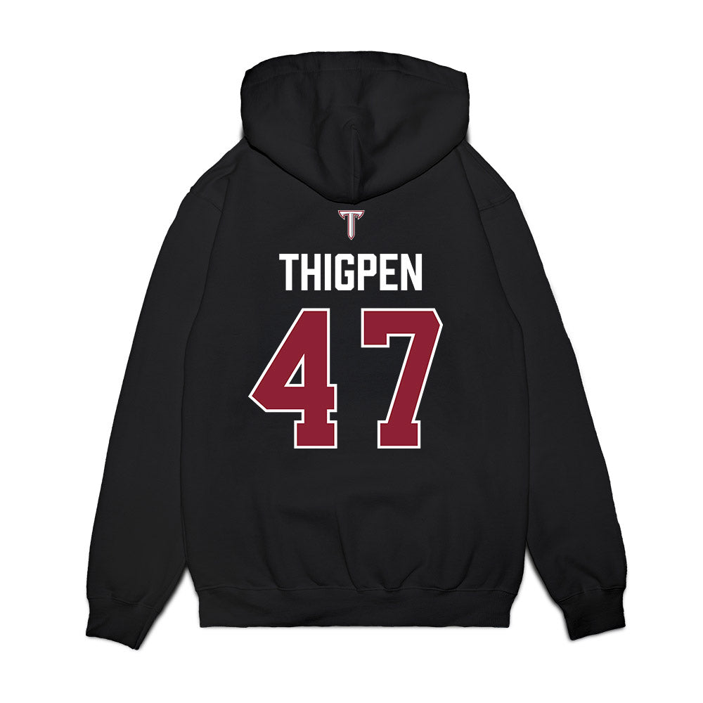 Troy - NCAA Baseball : Noah Thigpen - College World Series Premium Hooded Sweatshirt-1