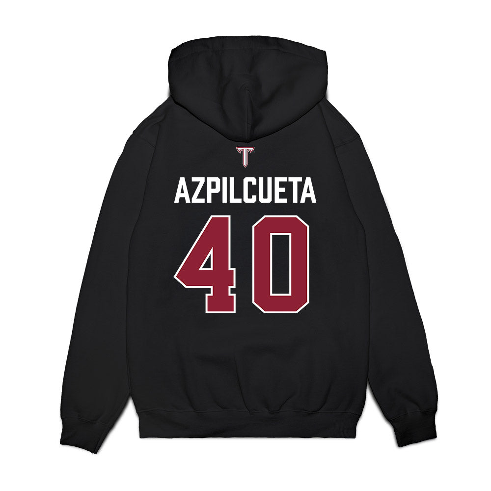 Troy - NCAA Baseball : Nico Azpilcueta - College World Series Premium Hooded Sweatshirt-1