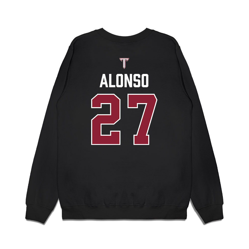 Troy - NCAA Baseball : Dylan Alonso - College World Series Premium Crewneck Sweatshirt-1