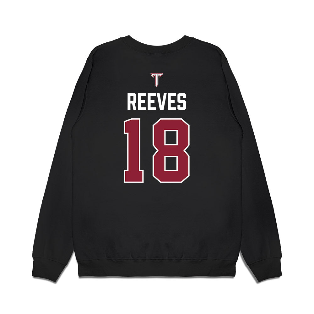 Troy - NCAA Baseball : Caden Reeves - College World Series Premium Crewneck Sweatshirt-1