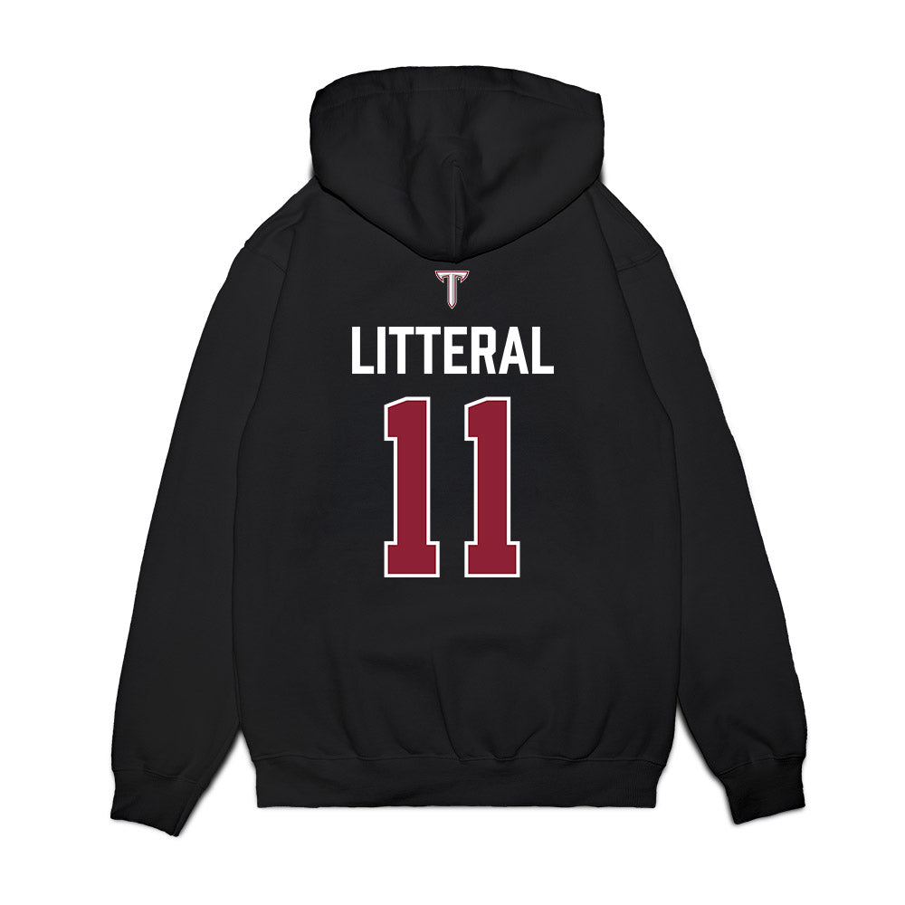 Troy - NCAA Baseball : Lucas Litteral - College World Series Premium Hooded Sweatshirt-1