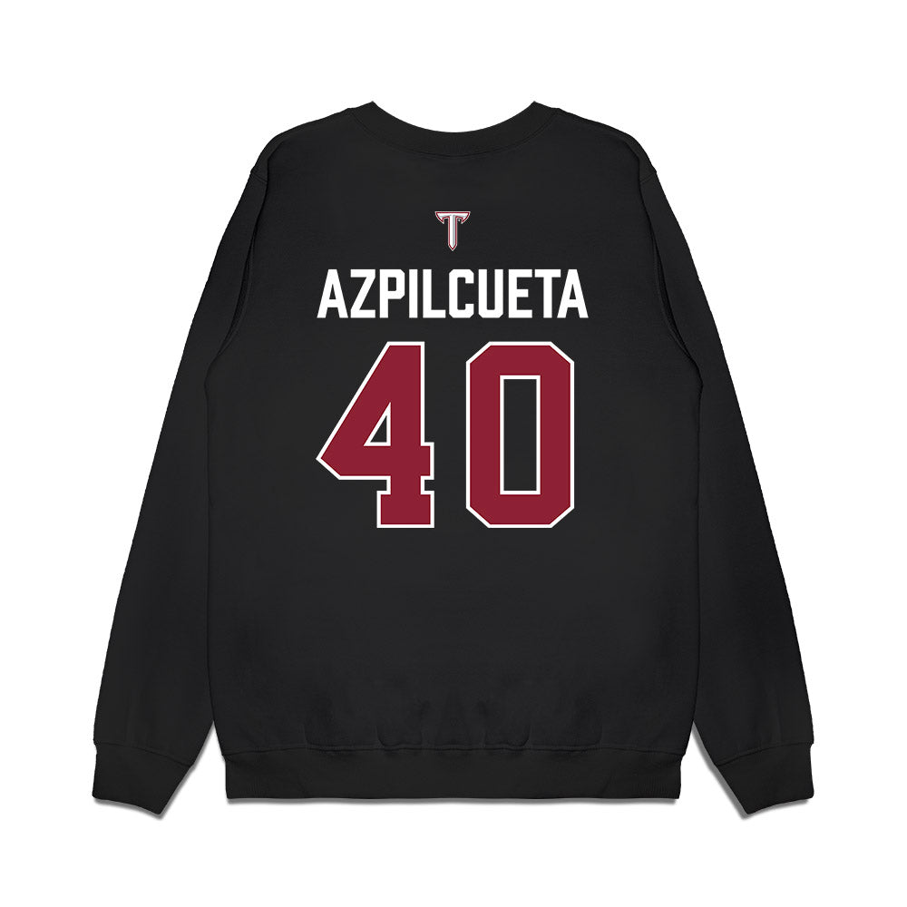 Troy - NCAA Baseball : Nico Azpilcueta - College World Series Premium Crewneck Sweatshirt-1