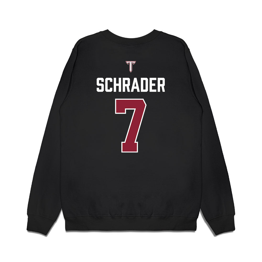 Troy - NCAA Baseball : Gavin Schrader - College World Series Premium Crewneck Sweatshirt-1