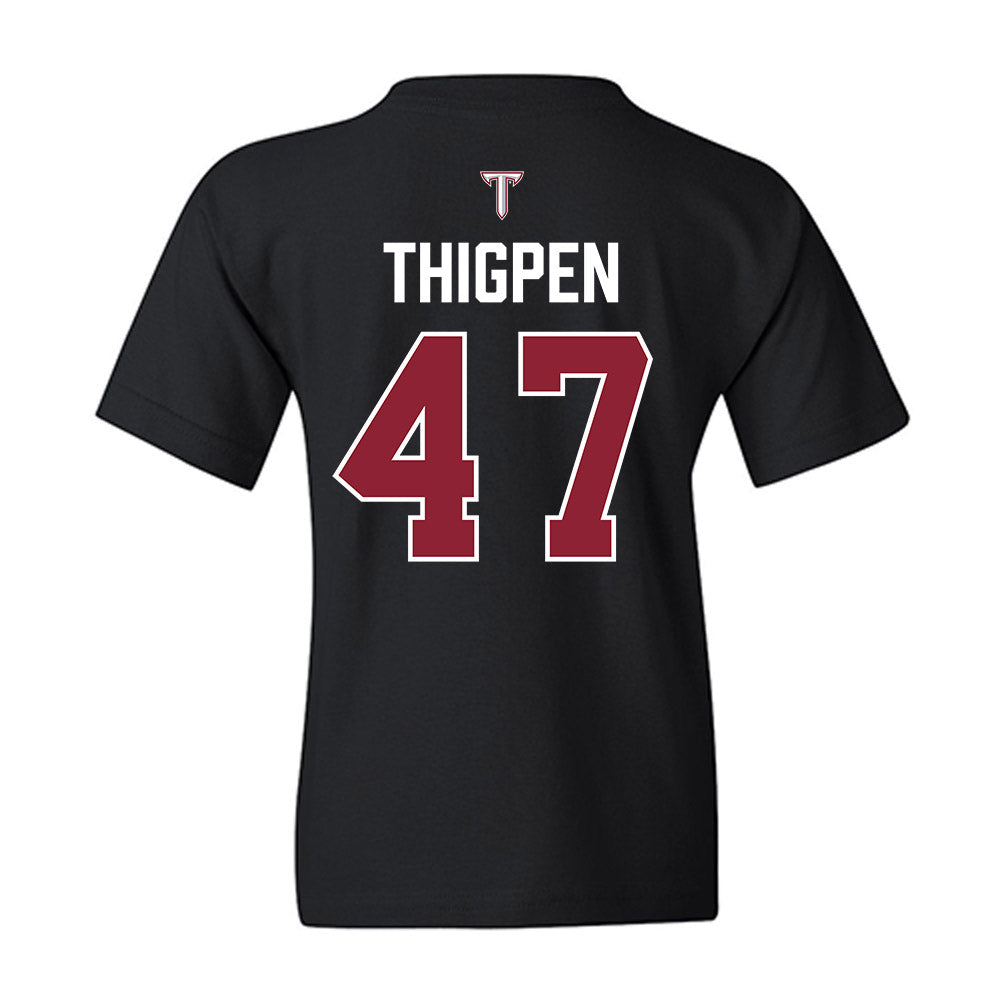 Troy - NCAA Baseball : Noah Thigpen - College World Series Youth T-Shirt-1