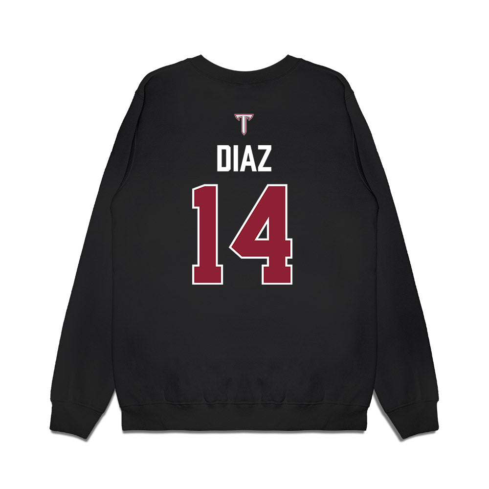Troy - NCAA Baseball : Zaid Diaz - College World Series Premium Crewneck Sweatshirt-1