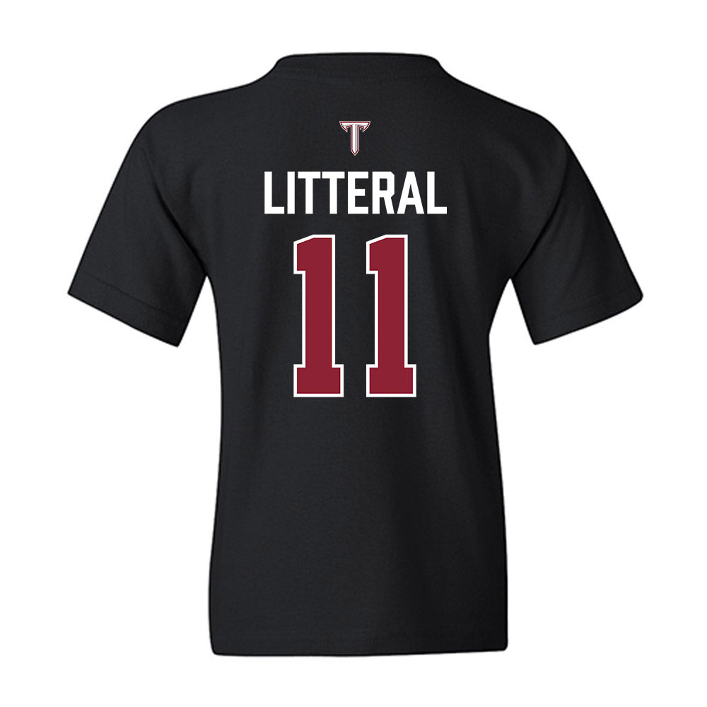 Troy - NCAA Baseball : Lucas Litteral - College World Series Youth T-Shirt-1
