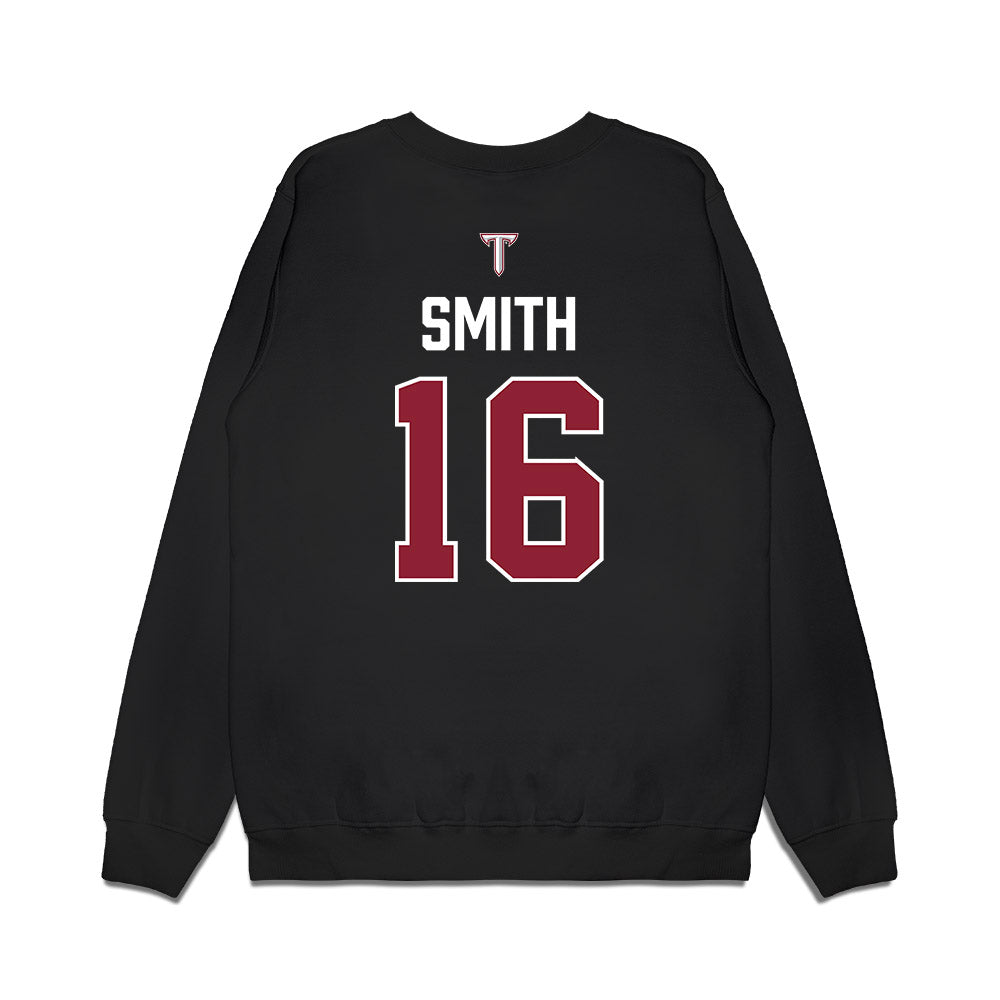 Troy - NCAA Baseball : Hayden Smith - College World Series Premium Crewneck Sweatshirt-1