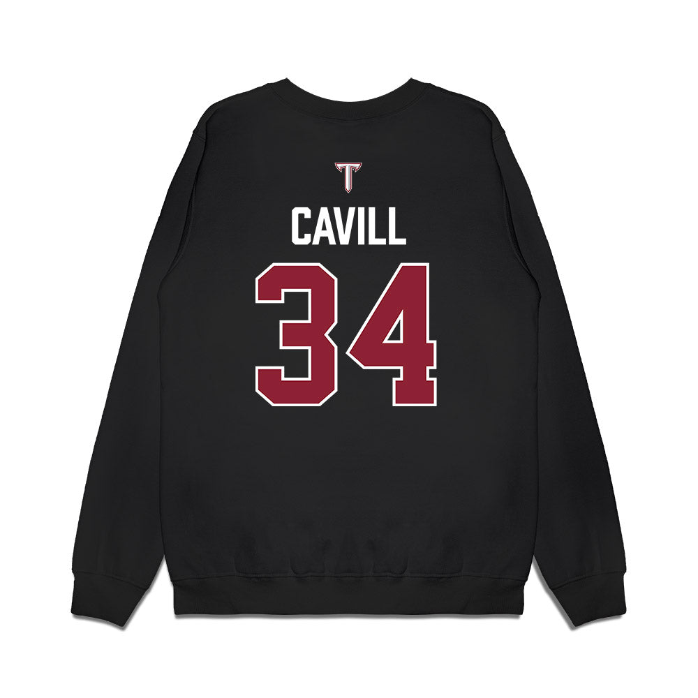 Troy - NCAA Baseball : Blake Cavill - College World Series Premium Crewneck Sweatshirt-1