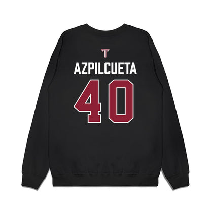 Troy - NCAA Baseball : Nico Azpilcueta - College World Series Premium Crewneck Sweatshirt-1