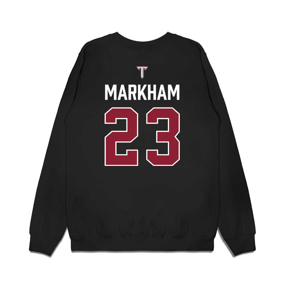 Troy - NCAA Baseball : Houston Markham - College World Series Premium Crewneck Sweatshirt-1