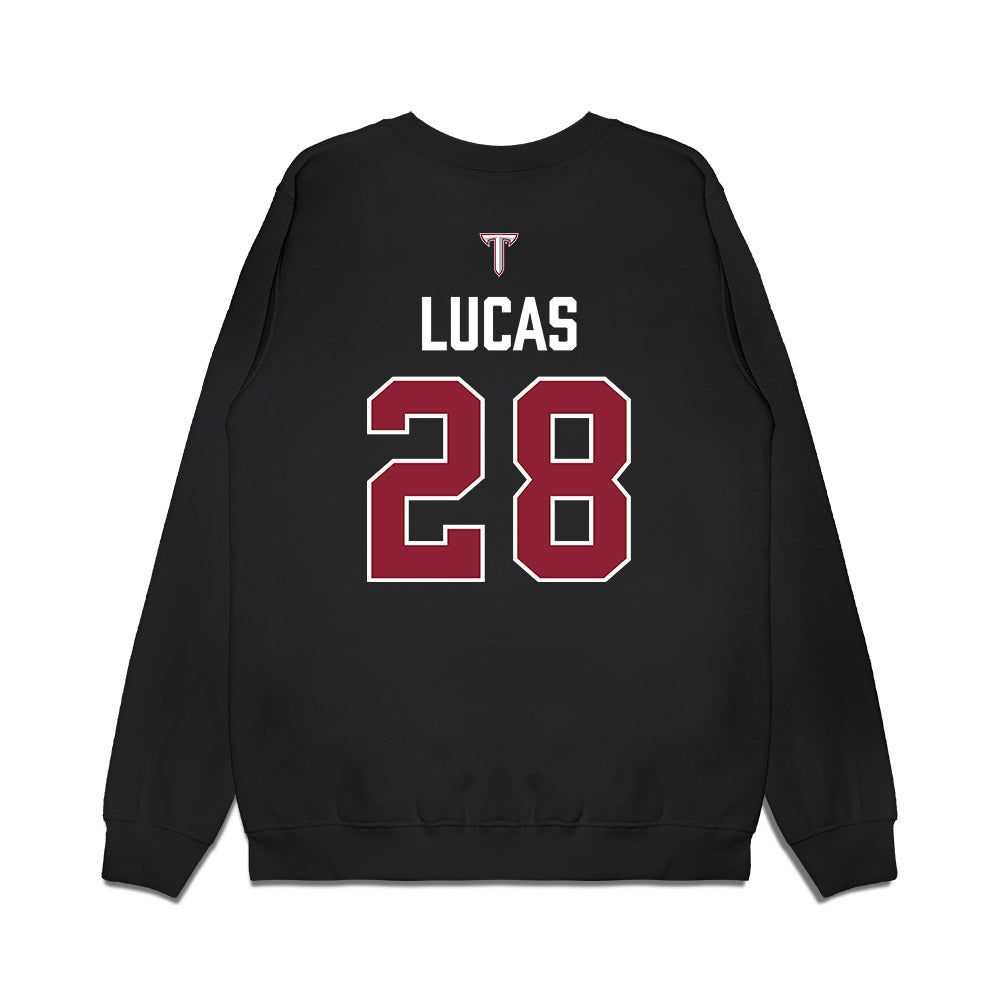 Troy - NCAA Baseball : Jackson Lucas - College World Series Premium Crewneck Sweatshirt-1