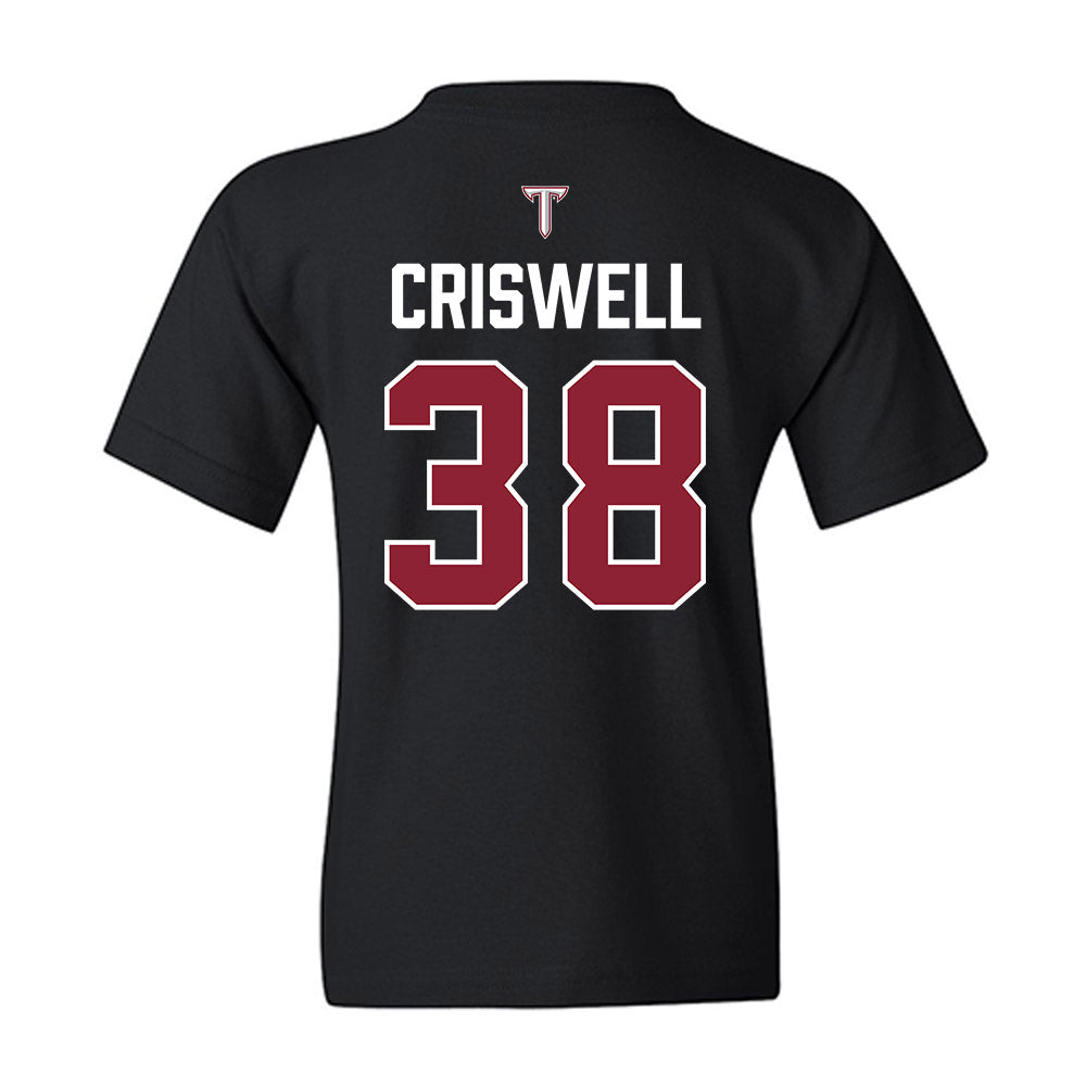 Troy - NCAA Baseball : Nate Criswell - College World Series Youth T-Shirt-1