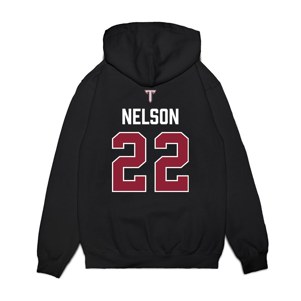 Troy - NCAA Baseball : Drew Nelson - College World Series Premium Hooded Sweatshirt-1