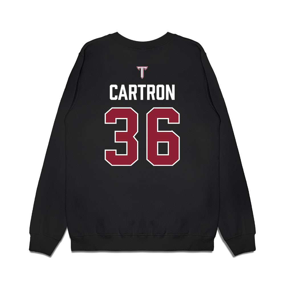 Troy - NCAA Baseball : Chase Cartron - College World Series Premium Crewneck Sweatshirt-1