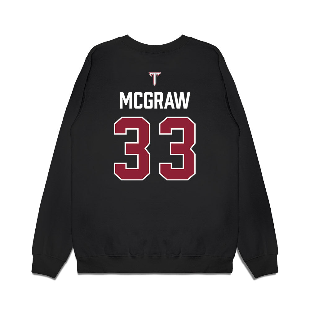 Troy - NCAA Baseball : Ty McGraw - College World Series Premium Crewneck Sweatshirt-1