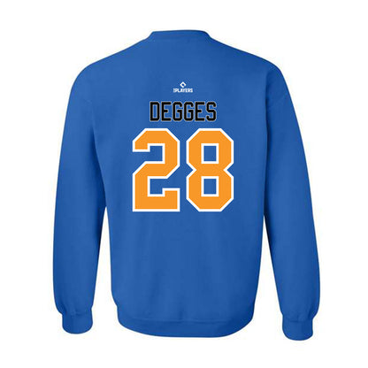 Akron Rubber Ducks - MILB Baseball : Ryan Degges - Crewneck Sweatshirt-1