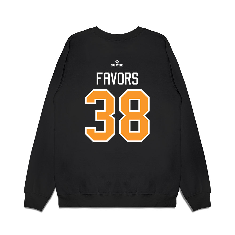 Akron Rubber Ducks - MILB Baseball : Caden Favors - Premium Crewneck Sweatshirt-1