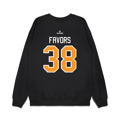 Akron Rubber Ducks - MILB Baseball : Caden Favors - Premium Crewneck Sweatshirt-1