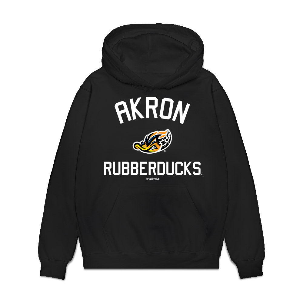Akron Rubber Ducks - MILB Baseball : Aaron Walton - Premium Hooded Sweatshirt-0