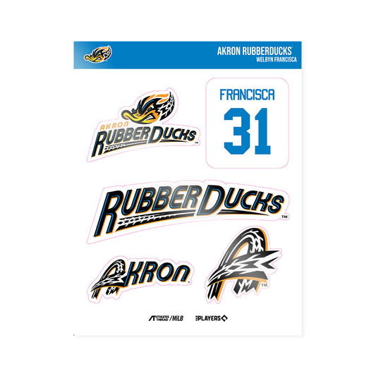 Akron Rubber Ducks - MILB Baseball : Welbyn Francisca - Sticker Sheet-0