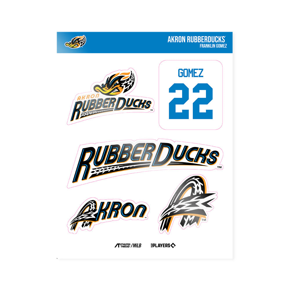 Akron Rubber Ducks - MILB Baseball : Franklin Gomez - Sticker Sheet-0