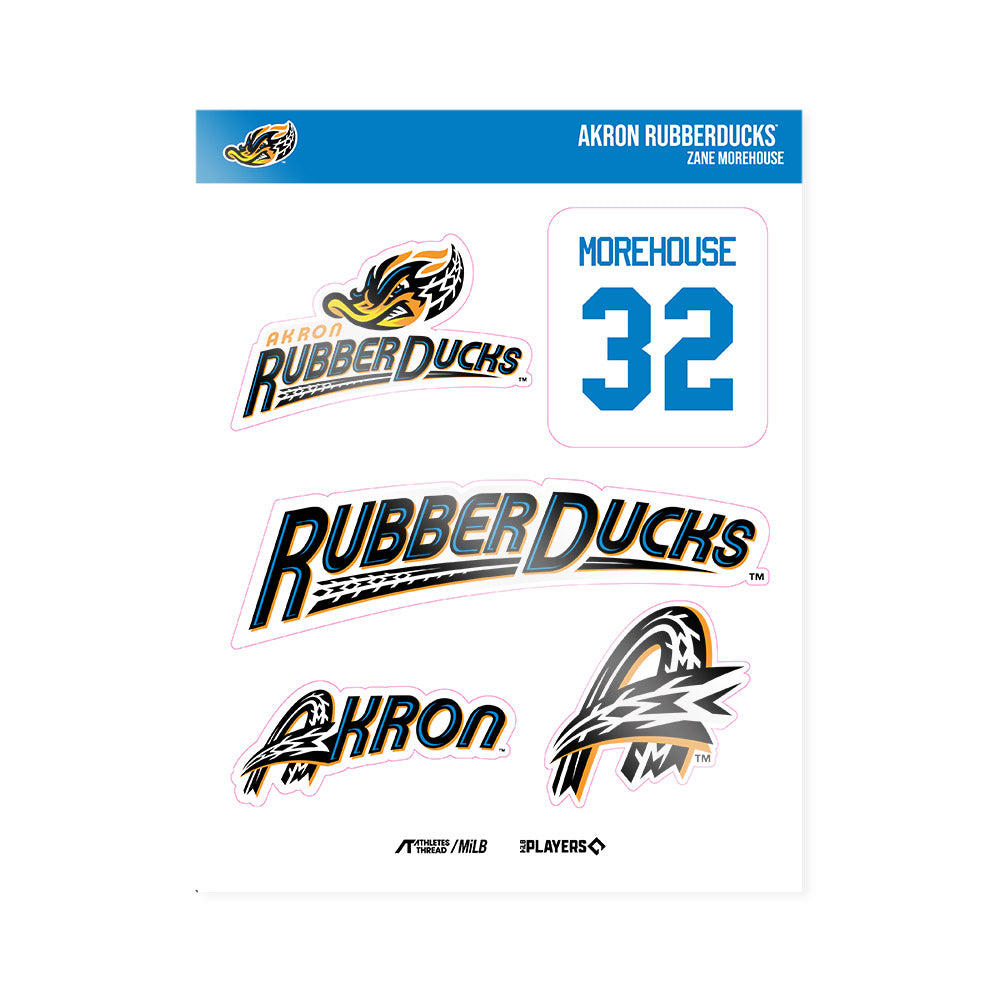 Akron Rubber Ducks - MILB Baseball : Zane Morehouse - Sticker Sheet-0