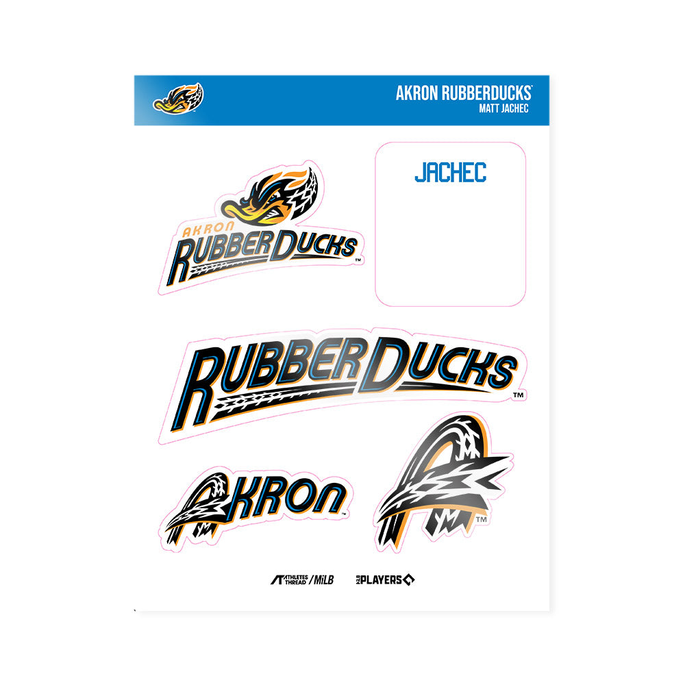 Akron Rubber Ducks - MILB Baseball : Matt Jachec - Sticker Sheet-0