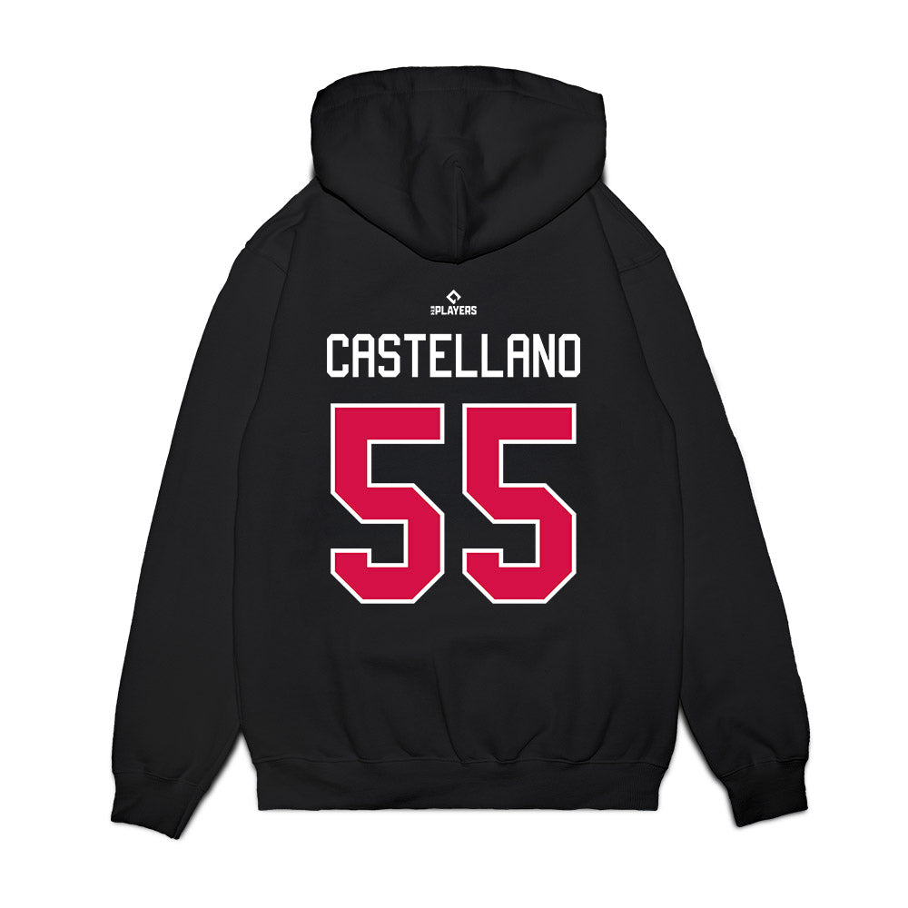Albuquerque Topes - MILB Baseball : Eiberson Castellano - Premium Hooded Sweatshirt-1