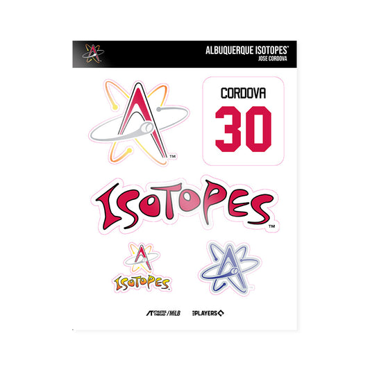 Albuquerque Topes - MILB Baseball : Jose Cordova - Sticker Sheet-0