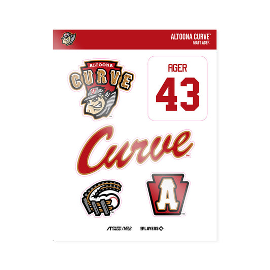 Altoona Curve - MILB Baseball : Matt Ager - Sticker Sheet-0